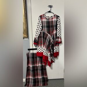 Plaid and Polka Dot Dress Set